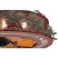 Meyda Lighting Northwoods Bear 50" 12-Light Rust & Green Branches Pine Branch Chandelier With Silver Mica Shade Glass and Fan