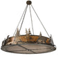 Meyda Lighting Northwoods Bear at Dusk 66" 12-Light Antique Copper Inverted Pendant Light With Amber Mica Shade Glass