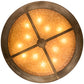 Meyda Lighting Northwoods Bear at Dusk 66" 12-Light Antique Copper Inverted Pendant Light With Amber Mica Shade Glass
