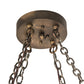 Meyda Lighting Northwoods Bear at Dusk 66" 12-Light Antique Copper Inverted Pendant Light With Amber Mica Shade Glass