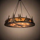 Meyda Lighting Northwoods Bear at Dusk 67" 12-Light Black Inverted Pendant Light With Silver Mica Shade Glass