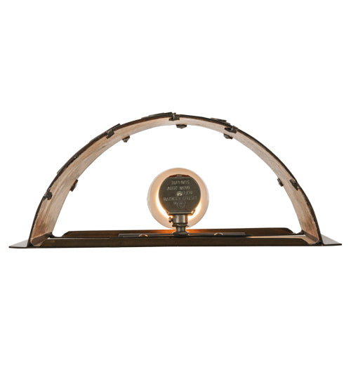 Meyda Lighting Northwoods Bear at Lake 12" Antique Copper Wall Sconce With Silver Mica Shade Glass