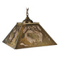 Meyda Lighting Northwoods Leaping Bass 16"Sq 2-Lights Antique Copper Pendant Light With Silver Mica Shade Glass