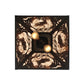 Meyda Lighting Northwoods Leaping Bass 16"Sq 2-Lights Antique Copper Pendant Light With Silver Mica Shade Glass