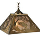 Meyda Lighting Northwoods Leaping Bass 16"Sq 2-Lights Antique Copper Pendant Light With Silver Mica Shade Glass