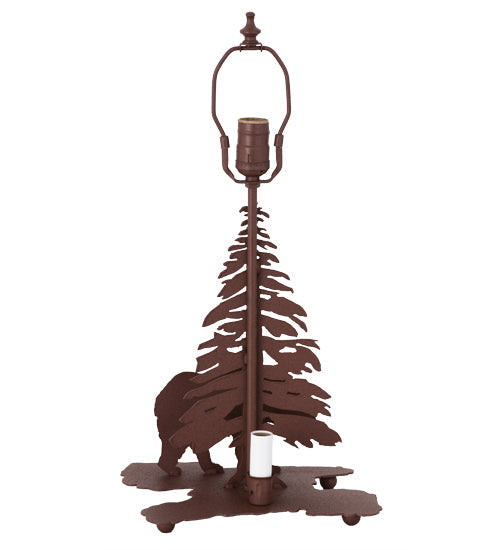 Meyda Lighting Northwoods Lone Bear 14" 2-Light Rust Table Lamp Base