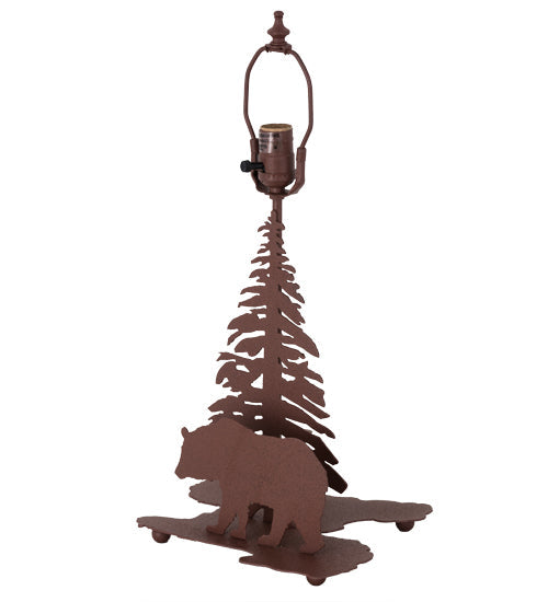 Meyda Lighting Northwoods Lone Bear 14" 2-Light Rust Table Lamp Base