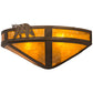 Meyda Lighting Northwoods Lone Bear 16" 2-Light Antique Copper Wall Sconce With Amber Mica Shade Glass