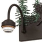 Meyda Lighting Northwoods Lone Bear 16" 2-Light Oil Rubbed Bronze & Green Trees Vanity Light With White Opal Shade Glass