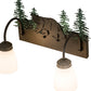 Meyda Lighting Northwoods Lone Bear 16" 2-Light Oil Rubbed Bronze & Green Trees Vanity Light With White Opal Shade Glass