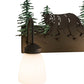 Meyda Lighting Northwoods Lone Bear 16" 2-Light Oil Rubbed Bronze & Green Trees Vanity Light With White Opal Shade Glass