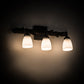Meyda Lighting Northwoods Pine 22" 3-Light Brown Bark Goblet Vanity Light With White Opal Shade Glass
