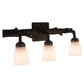 Meyda Lighting Northwoods Pine 22" 3-Light Brown Bark Goblet Vanity Light With White Opal Shade Glass