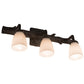 Meyda Lighting Northwoods Pine 22" 3-Light Brown Bark Goblet Vanity Light With White Opal Shade Glass