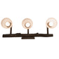 Meyda Lighting Northwoods Pine 22" 3-Light Brown Bark Goblet Vanity Light With White Opal Shade Glass