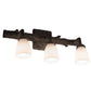 Meyda Lighting Northwoods Pine 22" 3-Light Brown Bark Goblet Vanity Light With White Opal Shade Glass
