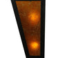Meyda Lighting Northwoods Wolf on the Loose 13" 2-Light Textured Black Wall Sconce With Amber Mica Shade Glass