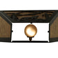 Meyda Lighting Northwoods Wolf on the Loose 13" 2-Light Textured Black Wall Sconce With Amber Mica Shade Glass