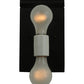 Meyda Lighting Northwoods Wolf on the Loose 13" 2-Light Textured Black Wall Sconce With Amber Mica Shade Glass