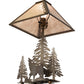 Meyda Lighting Northwoods Wolf on the Loose 21" 2-Light Antique Copper Table Lamp With Silver Mica Shade Glass