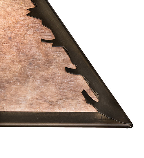 Meyda Lighting Northwoods Wolf on the Loose 21" 2-Light Antique Copper Table Lamp With Silver Mica Shade Glass