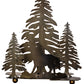 Meyda Lighting Northwoods Wolf on the Loose 21" 2-Light Antique Copper Table Lamp With Silver Mica Shade Glass