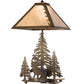 Meyda Lighting Northwoods Wolf on the Loose 21" 2-Light Antique Copper Table Lamp With Silver Mica Shade Glass
