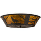 Meyda Lighting Northwoods Wolf on the Loose 23" 4-Light Oil Rubbed Bronze Flush Mount Light With Amber Mica Shade Glass