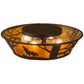 Meyda Lighting Northwoods Wolf on the Loose 23" 4-Light Oil Rubbed Bronze Flush Mount Light With Amber Mica Shade Glass
