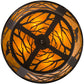 Meyda Lighting Northwoods Wolf on the Loose 23" 4-Light Oil Rubbed Bronze Flush Mount Light With Amber Mica Shade Glass