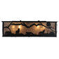 Meyda Lighting Northwoods Wolf on the Loose 51" 8-Light Textured Black Flush Mount Light With Silver Mica Shade Glass