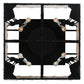 Meyda Lighting Northwoods Wolf on the Loose 51" 8-Light Textured Black Flush Mount Light With Silver Mica Shade Glass