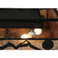 Meyda Lighting Northwoods Wolf on the Loose 51" 8-Light Textured Black Flush Mount Light With Silver Mica Shade Glass