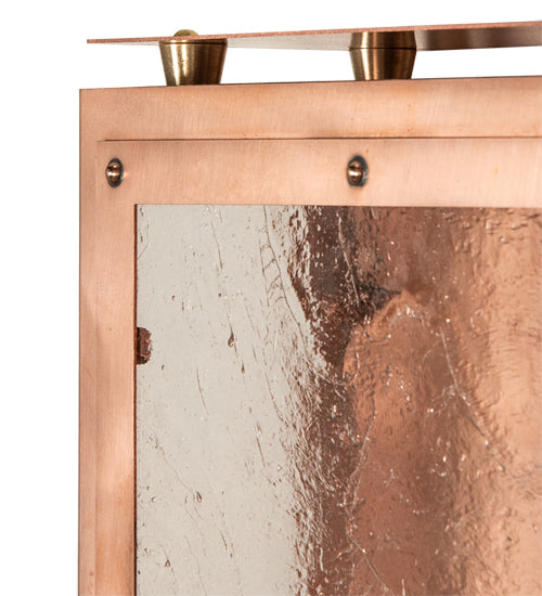 Meyda Lighting Nottingham 9" Raw Copper & Brass Wall Sconce With Clear Seeded & Frosted Shade Glass
