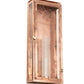 Meyda Lighting Nottingham 9" Raw Copper & Brass Wall Sconce With Clear Seeded & Frosted Shade Glass