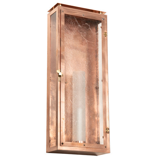 Meyda Lighting Nottingham 9" Raw Copper & Brass Wall Sconce With Clear Seeded & Frosted Shade Glass