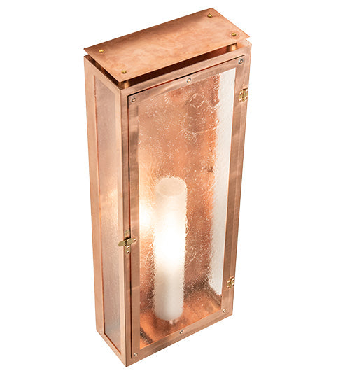 Meyda Lighting Nottingham 9" Raw Copper & Brass Wall Sconce With Clear Seeded & Frosted Shade Glass