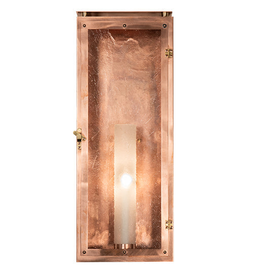 Meyda Lighting Nottingham 9" Raw Copper & Brass Wall Sconce With Clear Seeded & Frosted Shade Glass