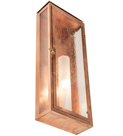 Meyda Lighting Nottingham 9" Raw Copper & Brass Wall Sconce With Clear Seeded & Frosted Shade Glass