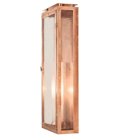 Meyda Lighting Nottingham 9" Raw Copper & Brass Wall Sconce With Clear Seeded & Frosted Shade Glass
