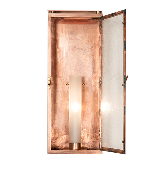 Meyda Lighting Nottingham 9" Raw Copper & Brass Wall Sconce With Clear Seeded & Frosted Shade Glass