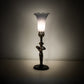 Meyda Lighting Nouveau 15" Mahogany Bronze Lady Accent Table Lamp With Gray Shade Glass