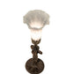 Meyda Lighting Nouveau 15" Mahogany Bronze Lady Accent Table Lamp With Gray Shade Glass