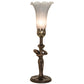Meyda Lighting Nouveau 15" Mahogany Bronze Lady Accent Table Lamp With Gray Shade Glass