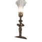 Meyda Lighting Nouveau 15" Mahogany Bronze Lady Accent Table Lamp With Gray Shade Glass