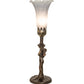 Meyda Lighting Nouveau 15" Mahogany Bronze Lady Accent Table Lamp With Gray Shade Glass