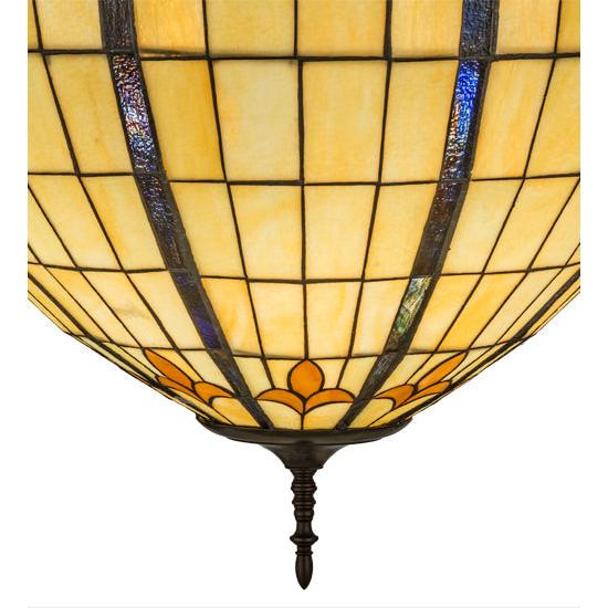 Meyda Lighting Nouveau 48" 12-Light Mahogany Bronze Fleur Inverted Pendant Light