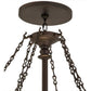 Meyda Lighting Nouveau 48" 12-Light Mahogany Bronze Fleur Inverted Pendant Light