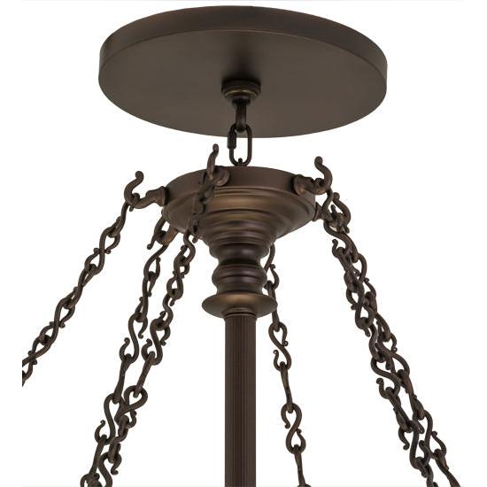 Meyda Lighting Nouveau 48" 12-Light Mahogany Bronze Fleur Inverted Pendant Light