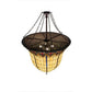 Meyda Lighting Nouveau 48" 12-Light Mahogany Bronze Fleur Inverted Pendant Light